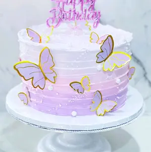 10 Purple Butterfly Cake Decorations for Elegant Party Settings and Festive Occasions