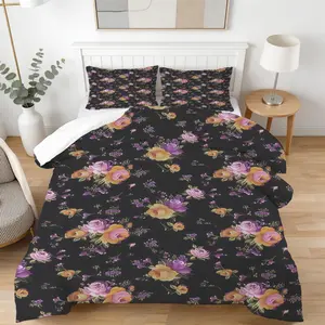 Rose Flower Pattern Comforter Set, Including 1 Comforter And 1 Or 2 Pillowcases Without Insert, Suitable As a Gift For Teenagers And Adults, Soft And Warm Bedroom Decoration