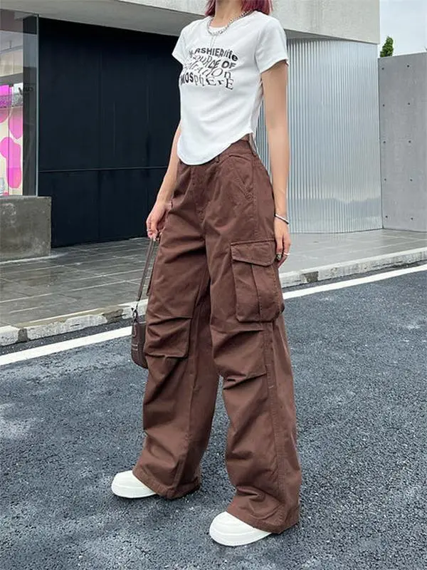 Deeptown Y2K Vintage White Cargo Pants