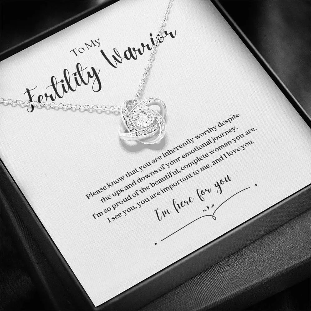 Fertility Warrior Knot Necklace, Support and Hope on the Journey to Parenthood Gift