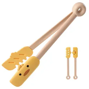 Heat Resistant Kitchen Tongs for Cooking, Non Scratch Silicone Tip, Grab Food, Toss Salad, Kitchens Accessories Food Tongs