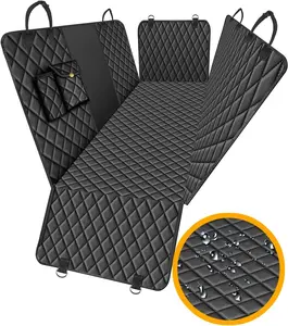 100% Waterproof Dog Car Seat Cover, Hammock 600D Heavy Duty Non Slip Durable Back Seat Pet Cover (54 W x 58 L Inches, Black)
