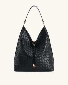 JW PEI Aria Woven Texture Shoulder Bag - Black