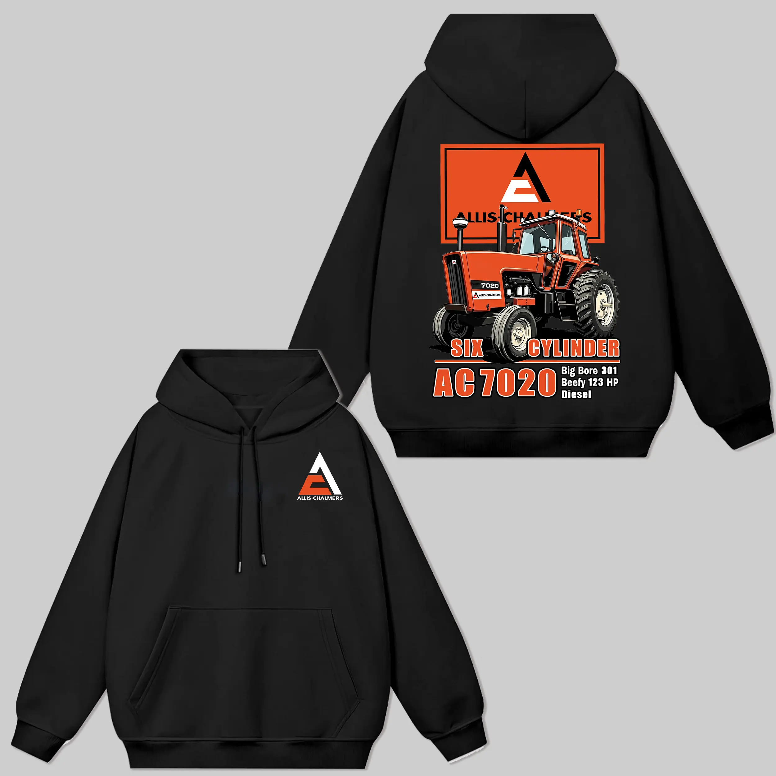 AC 7020 Row-Crop Tractor Hoodie Farm Machinery Graphic Sweatshirt T-Shirt Hoodie Farmers X-mas Gift