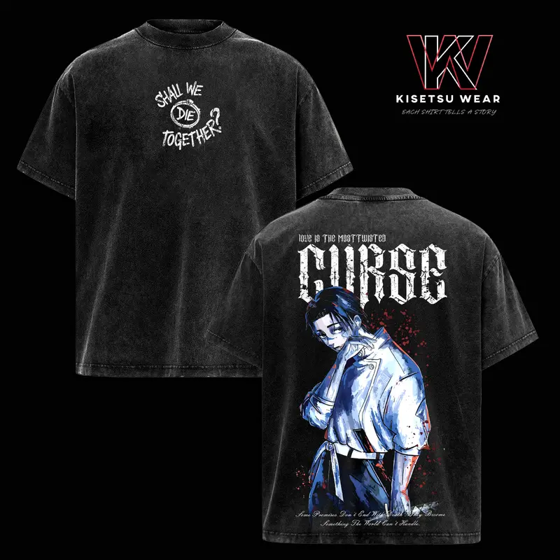 Yuta Okkotsu Curse Rage T-Shirt – Vintage Washed Jujutsu Kaisen Inspired Tee, Dark Anime Cursed Energy Graphic Shirt, Oversized Soft Cotton Streetwear, Unisex Casual Apparel, Gift for JJK Fans