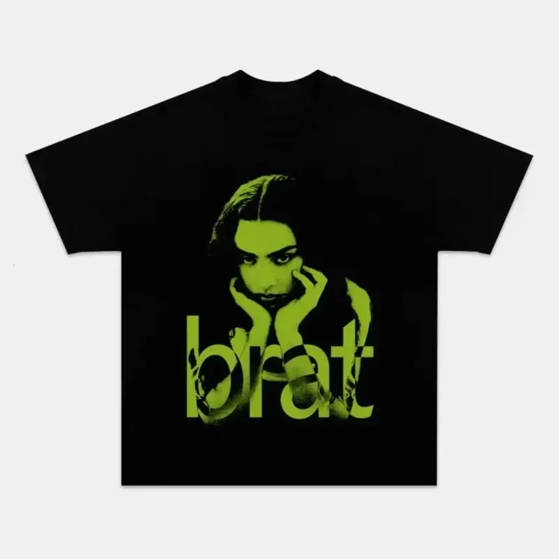 Y2K Brat Aesthetic Graphic Tee Neon Green Pop Culture Heavy Cotton G5000 Shirt Indie Club Grunge Short Sleeve Streetwear T-Shirt Trendy Festival Outfit Gift