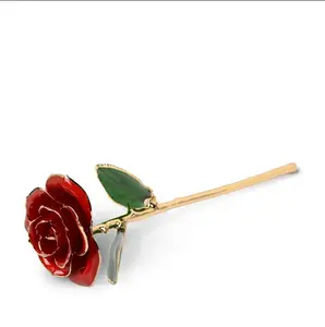 Red Welded Rose from Ricordami, Gold Dipped and Stunningly Stylish and Romantic artificial flower