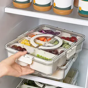 Easy-Clean Divided Snack Box with Removable Compartments, 8-Compartment Dishwasher Safe Container
