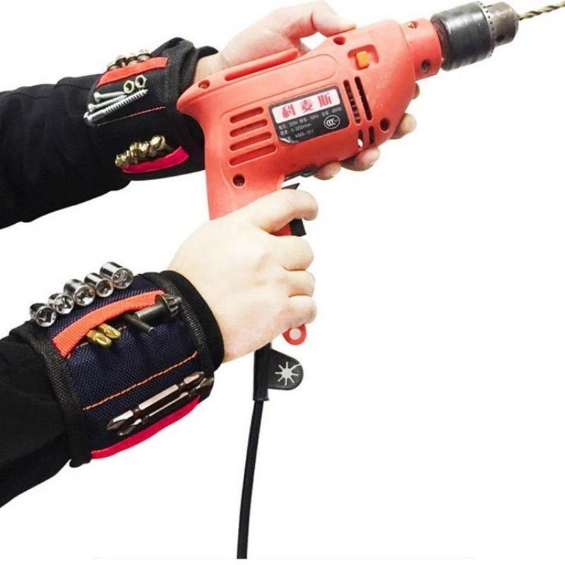 Magnetic wristband tool kit, electrician accessories, magnetic pickup tool, adsorption screw magnet, magnetic wrist strap