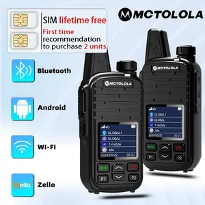 SIM card lifetime free 2G 4G support long-term voice encryption WiFi、 Portable handheld walkie talkie with Bluetooth and SIM card suitable for outdoor skiing, hiking, and camping fleets Audio