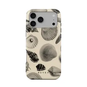 BURGA Shell Mosaic iPhone Case for iPhone 11–17 Pro Max Plus Air – Retro Cloud Aesthetic Phone Case, Cute Airy Sky Design, Shockproof Protective Cover, MagSafe & Wireless Charging Compatible Gift for Her