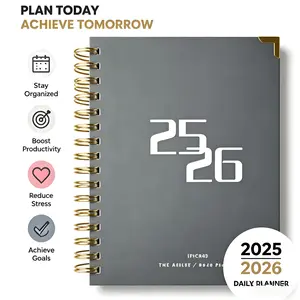26 Daily Planner 2026 - Spiral Bound Notebook for Effective Planning Stay Organized Boost Productivity Reduce Stress Achieve Goals steno pad
