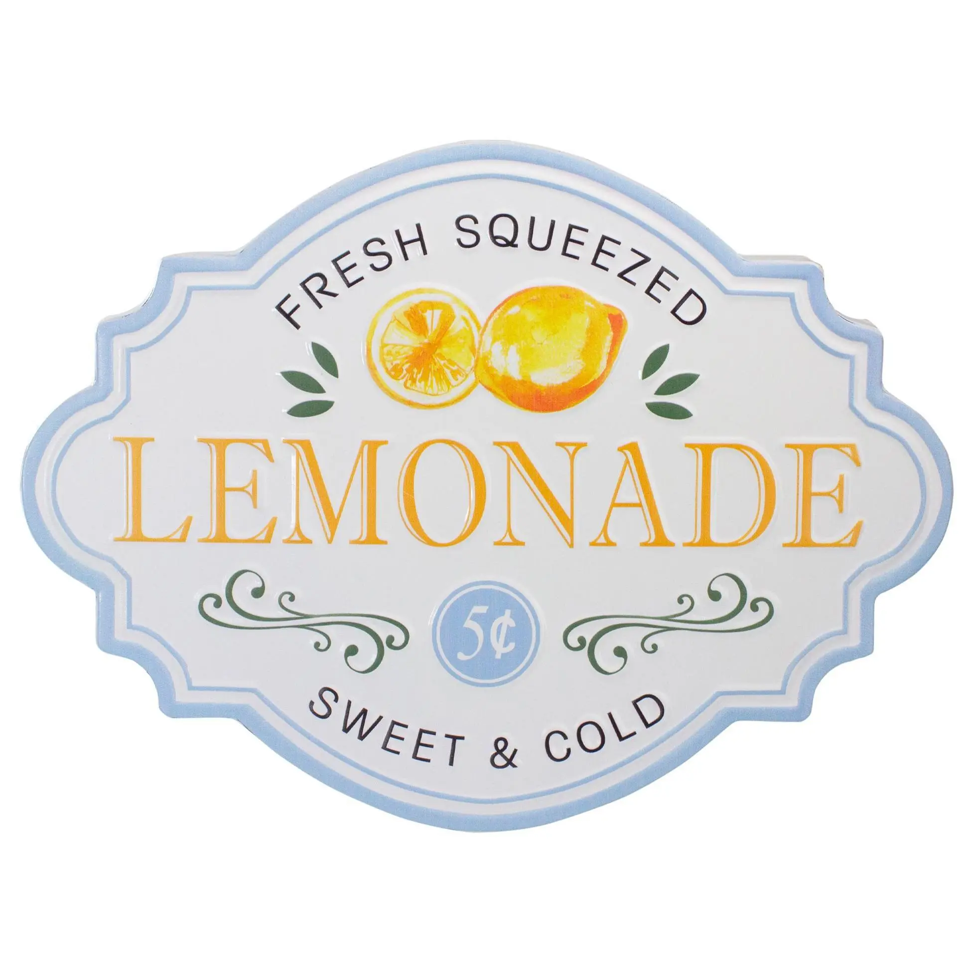 15.25" "Fresh Squeezed Lemonade" Metal Sign Spr ing Wall Decor 15.25" "Fresh Squeezed Lemonade" Metal Sign Spr ing Wall Decor