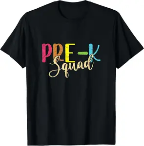 100% Cotton Funny Prek Squad Preschool Teacher Gift Teacher T-Shirt