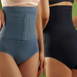 Women's high-waisted double compression shaping shorts (one-pack), tummy control, hip lift and shaping, comfortable, breathable, adjustable, Minimalist shapewear, suitable for everyday wear.