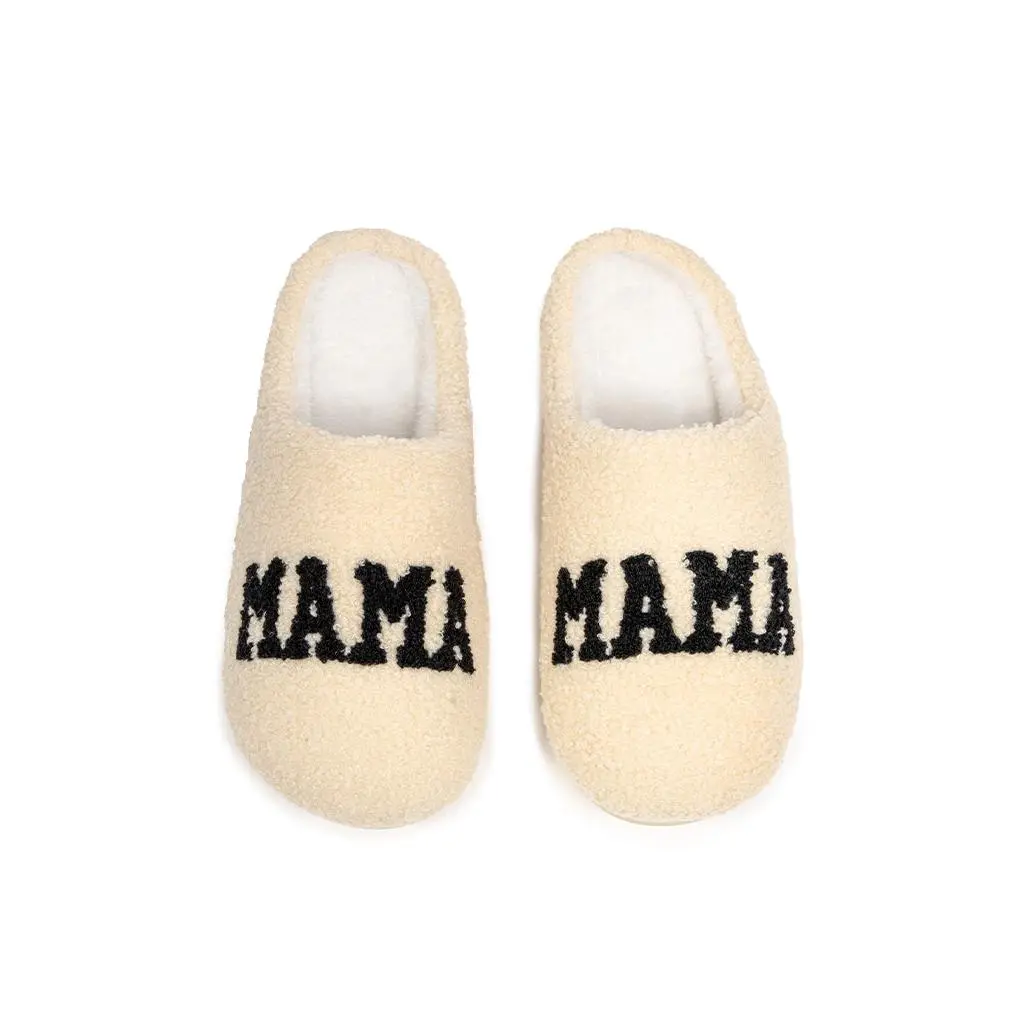 Mama Slippers | Fuzzy Non-Slip Slippers - Warm Cozy Soft Lightweight Plush Slipper – Cute Home Slippers - Easy Slip-On Design – Unisex Indoor & Outdoor Use Shoes