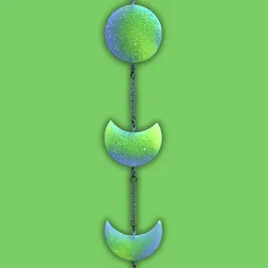 Blue & Fluorescent Yellow Mini Moon Phase – Amazonite Beads