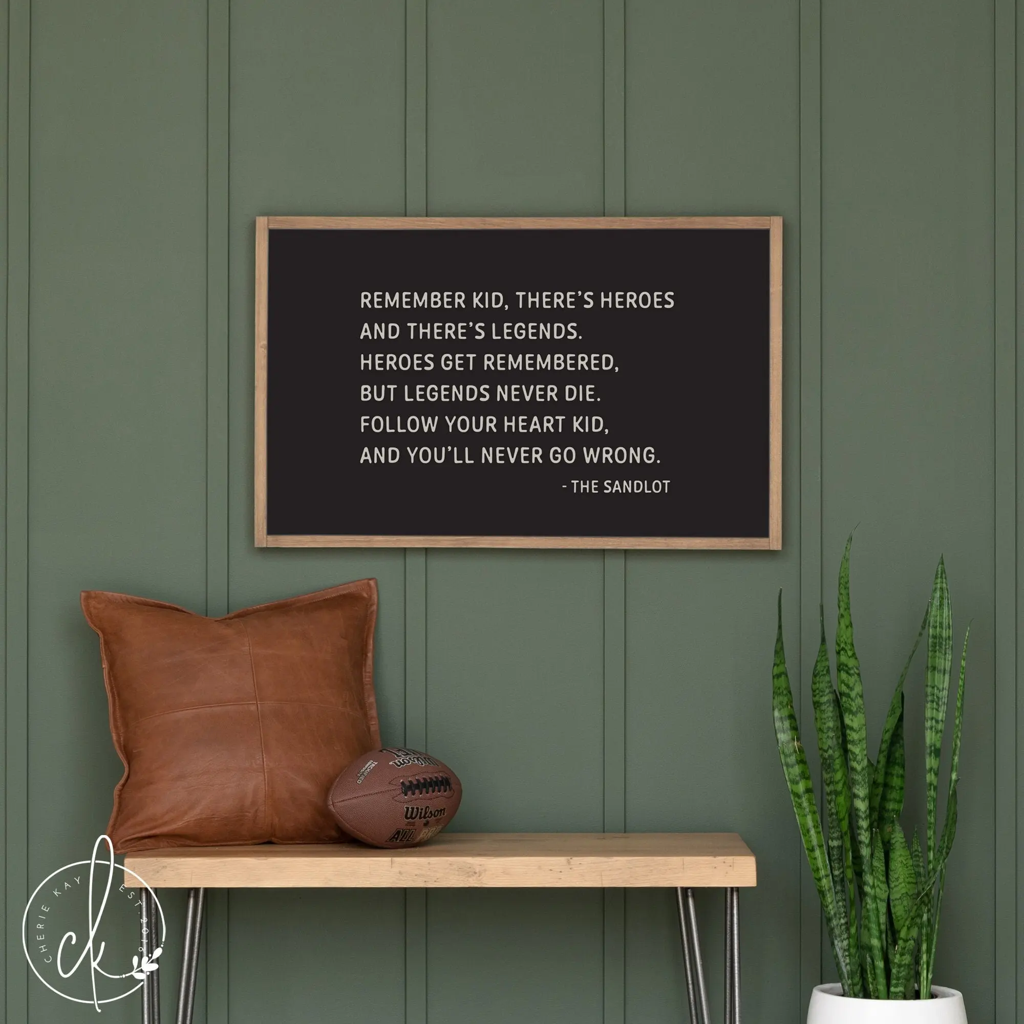Heroes Get Remembered But Legends Never Die | Sandlot Quote | Wood Sign | Boys Room Decor | Kids Room Wall Art | Poster No Frame 