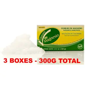 3 PACK Magnesium Chloride 100% PURE Cloruro de Magnesio 3 CAJAS 300 MG