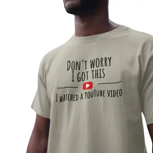 Don't worry, I saw a video on YouTube, Funny BBQ T-Shirts, Gifts for Men, Gifts for Dad, Funny Meme T-Shirts for Men Classic Cotton Menswear Top Tshirt