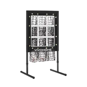 VIVOHOME Baseball Pitching Net, 9 Hole Softball Pitching Net with Strike Zone, Adjustable Baseball Softball Net for Batting Pitching Hitting with Carry Bag
