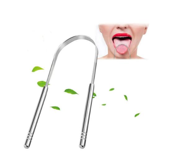 Stainless Steel Tongue Scraper, U Shaped Tongue Cleaner for Adults, Oral Hygiene Care Tool, Breath Freshener, Daily Oral Care Products