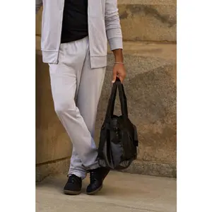 Mini Herringbone Drawstring Pant in Natural