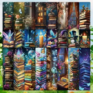 24pcs Reading Books, Stacking Music, Non Repetitive Series, Simple Handheld Booklet, Artistic Creativity, Paper Bookmarks, Small Cards, Book Decoration Cards, Reading Label Cards, Book Accessories