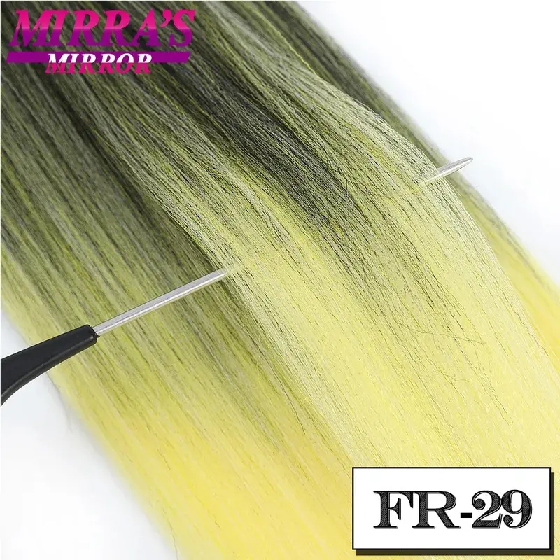 2026 NEW Braiding Hair Pre Stretched Soft Yaki Synthetic Crochet Hair Braid Extension Hot Water Setting Green Pink Orange Yellow Hair