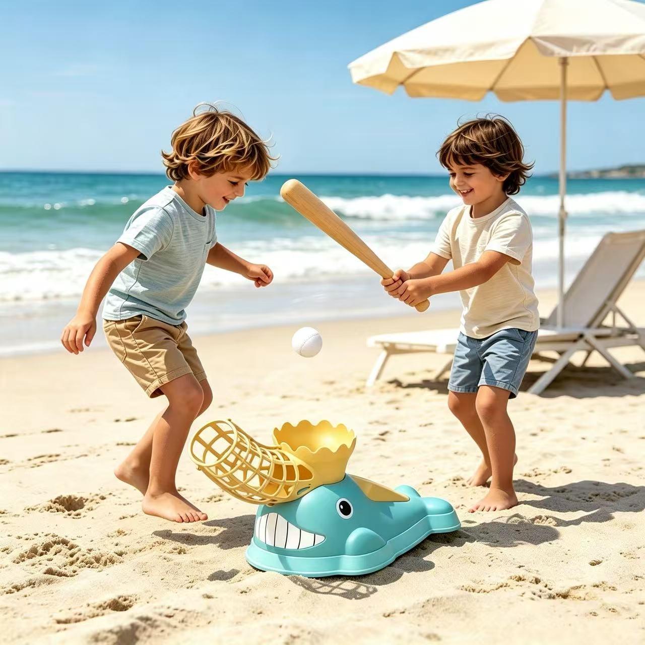 BestPick Whale Baseball Launcher Toy for Kids – Foot-Powered Ball Launching Game, Indoor & Outdoor Sports Toy, Fun Parent-Child Activity, Active Play & Coordination Training
