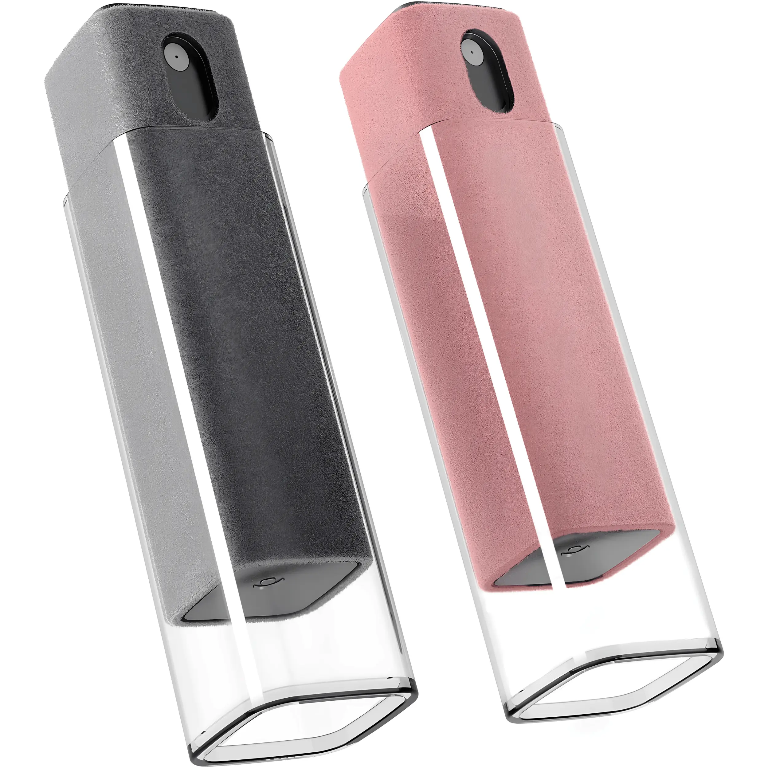 2PCS 2-in-1 Spray & Wipe Touchscreen Cleaner Set Pack - Car, Smartphone, iPad, Laptop, MacBook Screen Cleaning Cloth Tool, Portable Dust, Fingerprint & Smudge Remover, Grey & Rose Gold