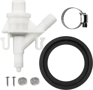 Upgraded 1-Pack 385311641 RV Toilet Water Valve Kit Compatible with Dometic Toilets 300 310 320 Series, Includes 1 Pcs 385311658 Flush Ball Seal| Prevent leakage| Increased Freeze Resistance