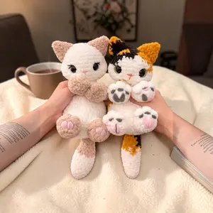 Handmade Cat Snuggler – Soft Amigurumi Lovey Plush for Babies