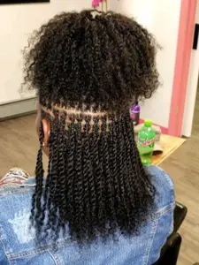 30g Soft Real Human Hair Braiding Material, 16 Inch Dirty Bun Making Supplies, Soft African Curly Texture, Bohemian Box Braids