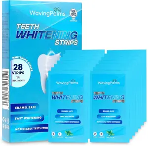 Waving Palms Teeth Whitening Strips – 28 Count, Professional Dental White Strips for a Brighter Smile, Mint Flavor (Blue Pack)