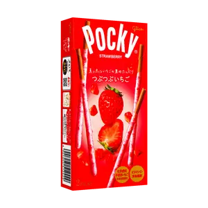 GLICO.JP Japanese Crushed Strawberry Pocky Cookie Sticks, 1.94oz Snack Cooky Biscuit