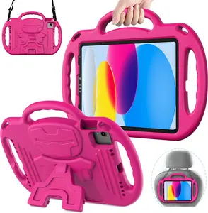 Case for iPad (A16) 11th Generation 11 Inch 2025 & iPad 10th Generation 10.9" 2022, iPad Air (M3/M2) 2025/2024 Shockproof Rugged Protective with  Strap/Handles/Kickstand Cover, Rose