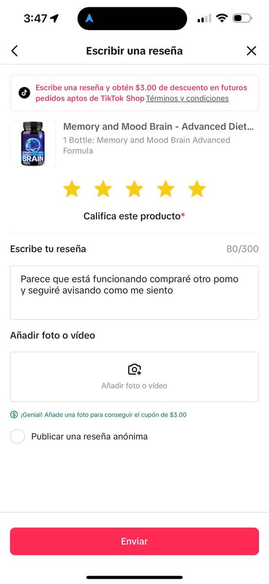 Item: 1 Bottle: Memory and Mood Brain Advanced Formula