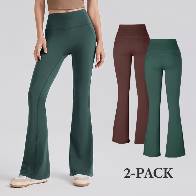 AFZWomen's Tummy Control Sport Flare Leggings Petite & Plus Hidden Back Pocket