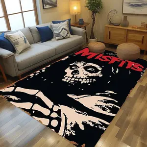 Misfits Band (9) Stylish and creative printed pattern doormat for hallways, bathrooms, and entryways.  Home decor for living rooms, bedrooms, and bedside areas.  Suitable as Halloween, Christma