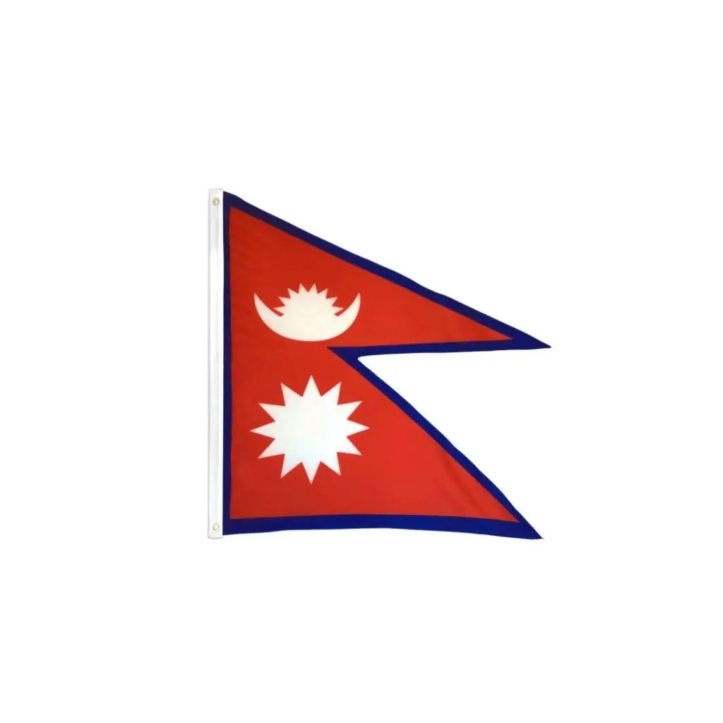Nepal Flag Bold Print Reusable Polyester Decorative Wall Banner - 2x3 ft Size, Fly Edge, Metal Grommets, Party Decor, Decorations Supplies, Home Party Backdrop