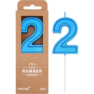 2.76 Inch Blue 2 Number Birthday Candles, Blue Number Candles, Cake Number Candles, Party Celebration