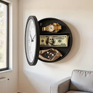 Functional Secret Coin Safe, Silent Wall Clock with Storage Compartment—Your Secret Money Hideaway, 10-Inch Mystery Safe. Home Decor Safe, Hidden Compartment Storage, Secure and Discreet