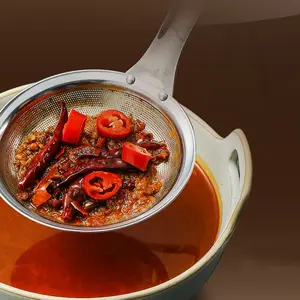 Sus304 Stainless Steel Oil Strainer Spoon, Fine Mesh Filter with Handle, Kitchen Fat Separator, Durable Cooking Utensil