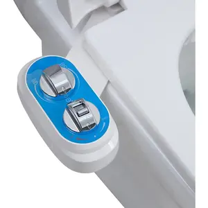 Bidet J2510B-Hot and Cold Water Self-Cleaning Feminine/Rear Wash Non-Electric Bidet Sprayer,Dual Nozzles Bidet Toilet Attachment with Adjustable  Control(Blue)