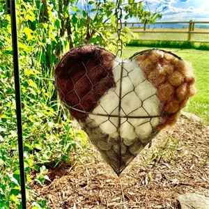Portable Bird Nesting Heart Design, Durable & Stylish Garden Decor, Perfect for Backyard Decoration, Ideal Gift for Nature Lovers, Handmade Alpaca Fiber Bird Nesting Heart, Winter Tree Shelter for Wild Bird, Hummingbird Houses #TOP PICKS