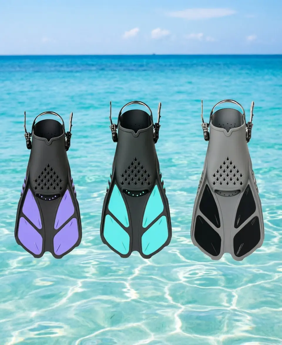 Adjustable Silicone Swim Fins for Men and Women – Suitable for Freestyle Training and Freediving