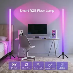 DAYBETTER 360°Corner Floor Lamp, New LED Corner Floor Lamp 62'' (1.6M), Smart RGB LED Corner Lamp with App and Remote Control, Color Changing Ambience Light with Music Sync, Easy to Install, Led Floor Lamp for Living Room Bedroom Gaming Room