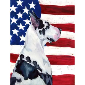 Carolines Treasures  11 x 15 In. Usa American Flag With Great Dane Flag- Garden Size