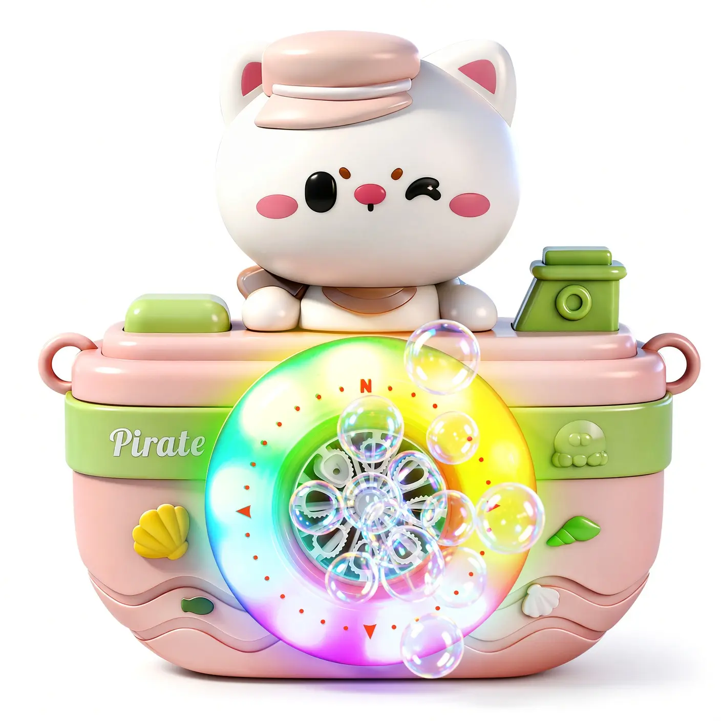 Automatic Camera Bubble Machine with Music & Lights for Kids Toddlers, Cute Cat Bubble Blower Toy with Portable Lanyard Neck Strap, Outdoor Summer Yard Birthday Gift for Girls Boys Age 3+